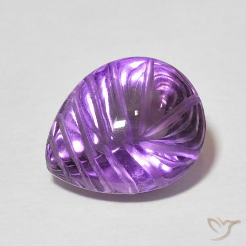 5.88ct طبيعي بنفسجى كثيف جمشت, شكل الكمثرى, شفاف
