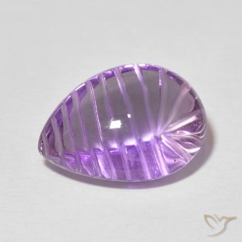 9.04ct طبيعي بنفسجى وردى غامق جمشت, شكل الكمثرى, شفاف