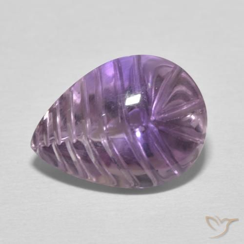 5.44ct طبيعي وردى-بنفسجى متوسط جمشت, شكل الكمثرى, شفاف