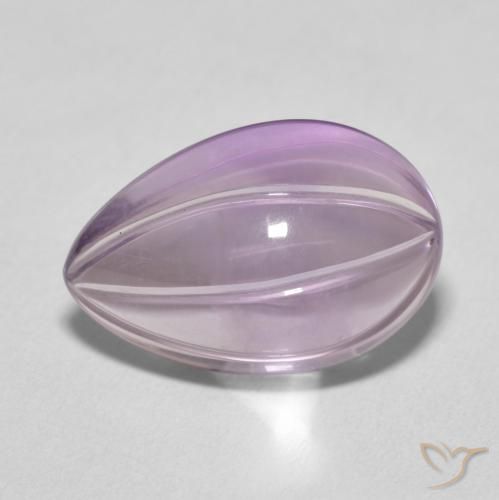 7.38ct طبيعي بنفسجى فاتح جدا جمشت, شكل الكمثرى, شفاف