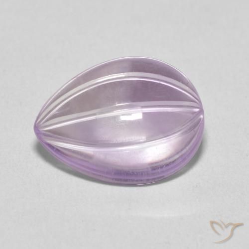 4.16ct طبيعي بنفسجى-وردى فاتح جمشت, شكل الكمثرى, شفاف