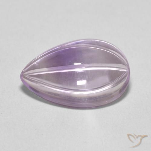 4.87ct طبيعي بنفسجى-وردى فاتح جمشت, شكل الكمثرى, شفاف
