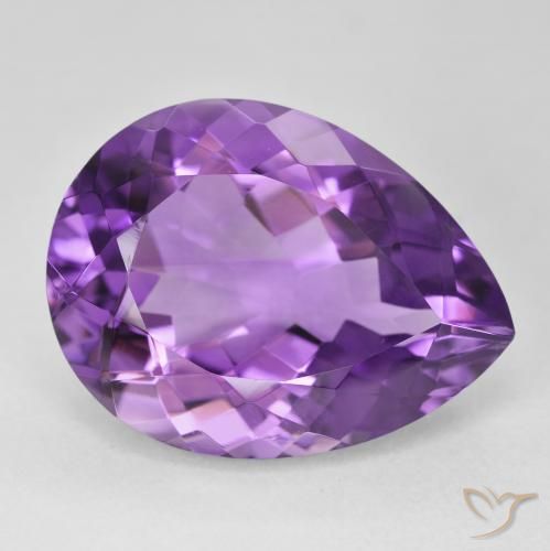جمشت Medium Light Purplish-Violet طبيعي، شكل الكمثرى، 18.42 قيراط، VVS