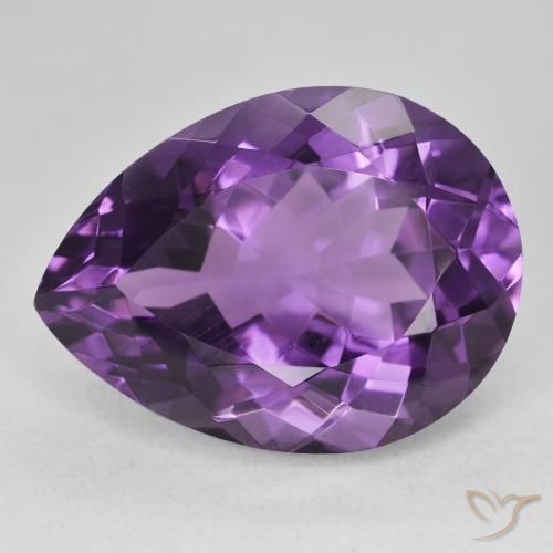 18.85ct طبيعي بنفسجى متوسط جمشت, شكل الكمثرى, VVS