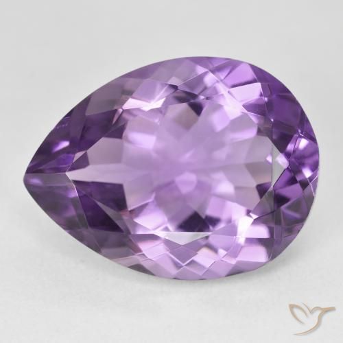 18.19ct طبيعي بنفسجى حيوى جمشت, شكل الكمثرى, VVS-VS