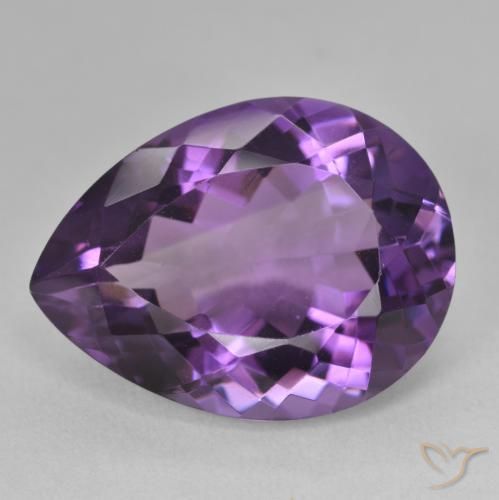 جمشت Medium Light-Violet طبيعي، شكل الكمثرى، 18.36 قيراط، VVS