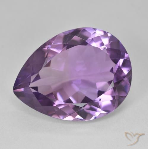 16.99ct طبيعي Medium Light Purplish-Violet جمشت, شكل الكمثرى, VVS-VS