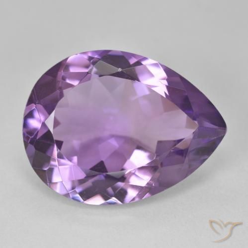 جمشت Medium Light Purplish-Violet طبيعي، شكل الكمثرى، 16.99 قيراط، VVS-VS