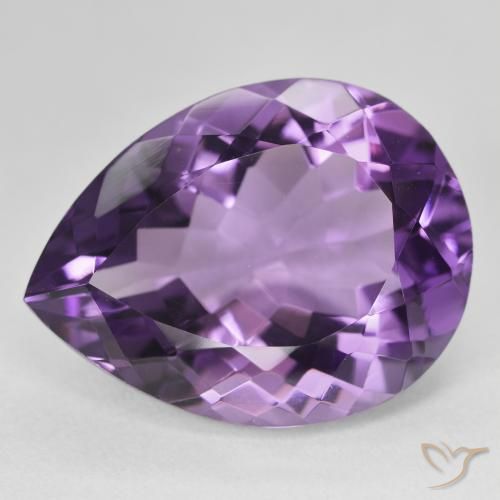 18.07ct طبيعي Medium Light Purplish-Violet جمشت, شكل الكمثرى, VVS
