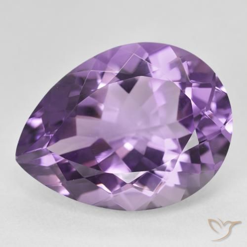 18.17ct طبيعي Medium Light Purplish-Violet جمشت, شكل الكمثرى, VVS