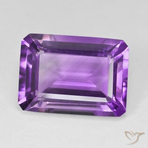 جمشت بنفسجى حيوى طبيعي، قص الزمرد، 14.38 قيراط، VVS-VS