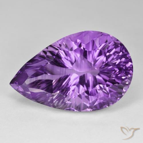 86.75ct طبيعي بنفسجى متوسط جمشت, شكل الكمثرى, VVS