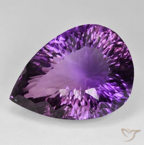 94.41ct طبيعي بنفسجى وردى كثيف جمشت, شكل الكمثرى, IF