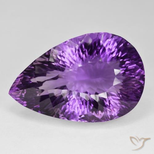93.36ct طبيعي بنفسجى كثيف جمشت, شكل الكمثرى, VVS