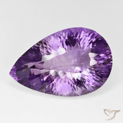64.82ct طبيعي بنفسجى حيوى جمشت, شكل الكمثرى, IF