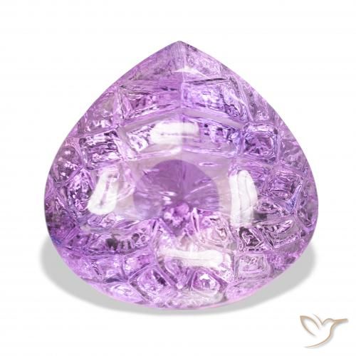 75.56ct طبيعي بنفسجى وردى متوسط جمشت, شكل الكمثرى, شفاف