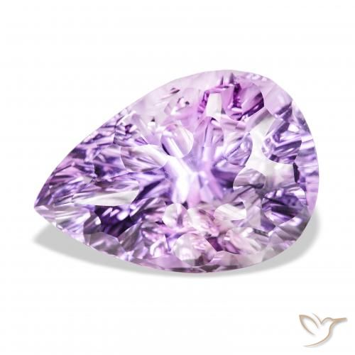 46.63ct طبيعي بنفسجى وردى متوسط جمشت, شكل الكمثرى, VVS