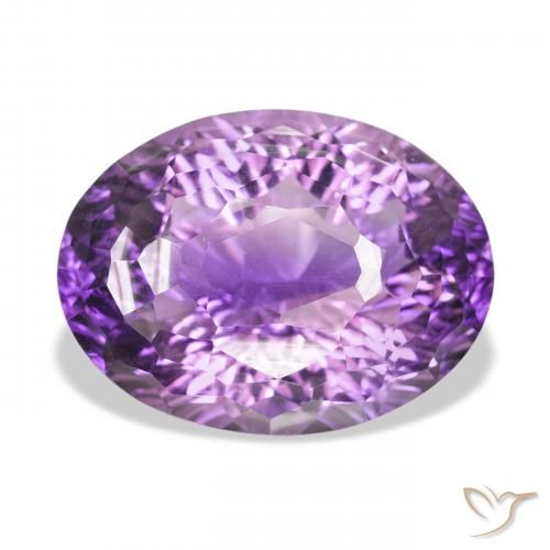 34.41ct طبيعي وردى-بنفسجى متوسط جمشت, بيضوي, VVS