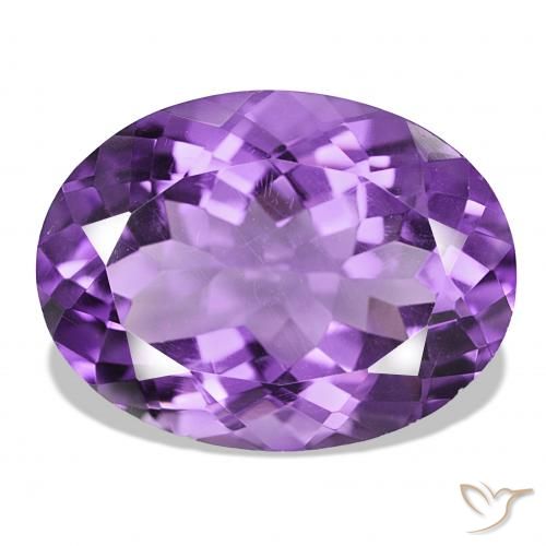 16.57ct بنفسجى متوسط جمشت, بيضوي, قليلا جدا