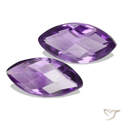أحجار جمشت Medium Light Purplish-Violet طبيعية، ماركيز، VVS-VS، وزنها 1.29 قيراط
