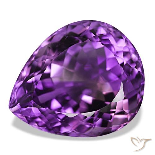 32.61ct Medium Dark-Violet جمشت أحجار كريمة, شكل الكمثرى, VVS