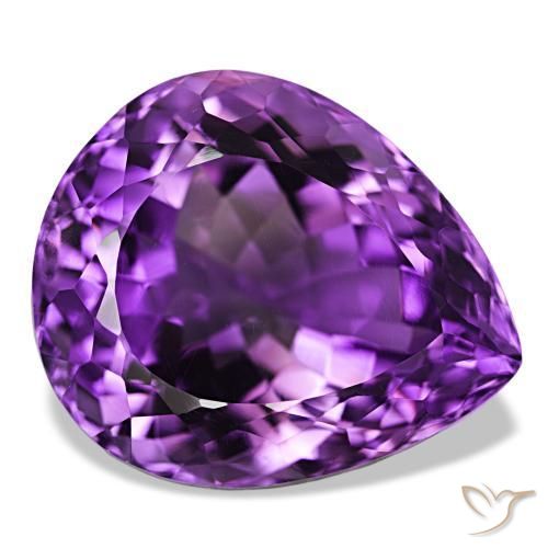 جمشت Medium Dark-Violet طبيعي، شكل الكمثرى، 32.61 قيراط، VVS