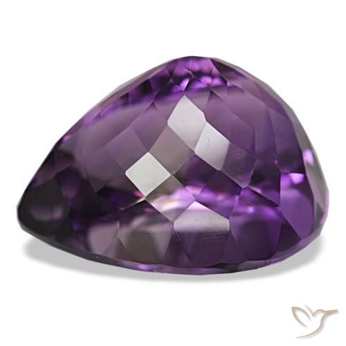 جمشت Medium Dark-Violet طبيعي، شكل الكمثرى، 32.61 قيراط، VVS