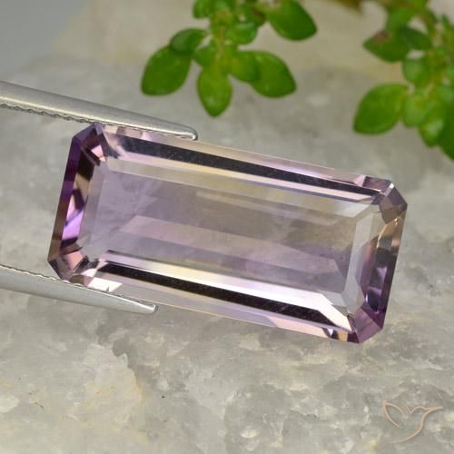11.71ct طبيعي ثنائية اللون أميترين, قص الزمرد, VVS-VS
