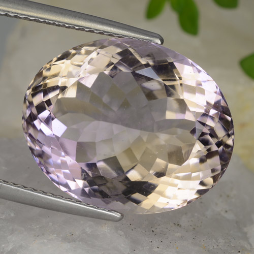 أميترين ثنائية اللون طبيعي، قصة بيضاوى، 16.69 قيراط، VVS-VS