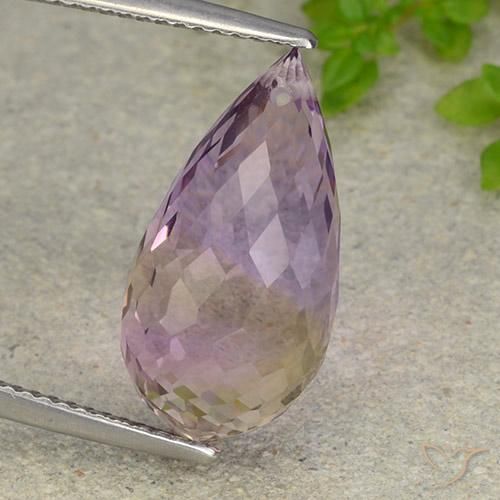 10.55ct طبيعي ثنائية اللون أميترين, بريوليت, VVS