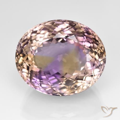 17.07ct طبيعي ثنائية اللون أميترين, بيضوي, VVS-VS