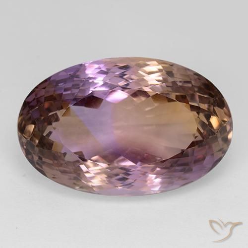 33.42ct طبيعي ثنائية اللون أميترين, بيضوي, VVS