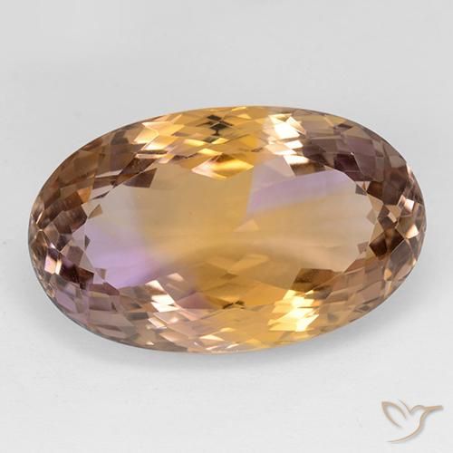 30.84ct طبيعي ثنائية اللون أميترين, بيضوي, VVS