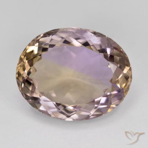 12.67ct طبيعي ثنائية اللون أميترين, بيضوي, VVS