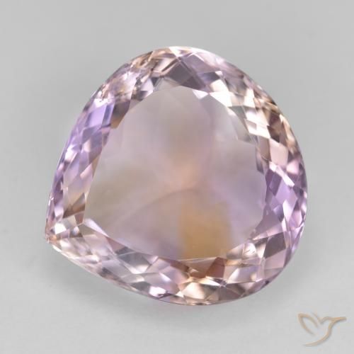 13.86ct طبيعي ثنائية اللون أميترين, شكل الكمثرى, قليلا جدا