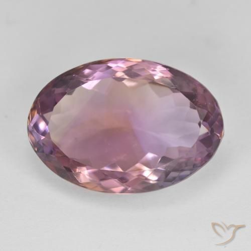 10.78ct طبيعي ثنائية اللون أميترين, بيضوي, قليلا جدا