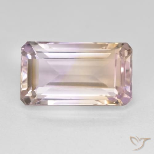 8.87ct طبيعي ثنائية اللون أميترين, قص الزمرد, VVS-VS