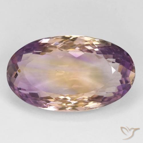 23.40ct طبيعي ثنائية اللون أميترين, بيضوي, قليلا جدا
