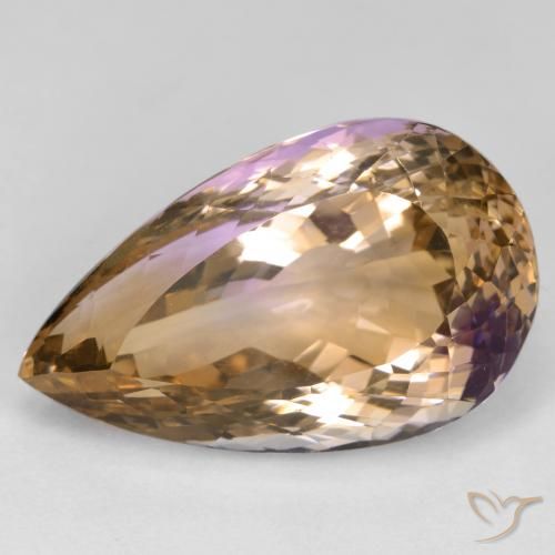 27.14ct طبيعي ثنائية اللون أميترين, شكل الكمثرى, VVS-VS