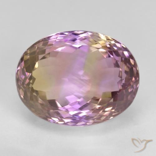 19.51ct طبيعي ثنائية اللون أميترين, بيضوي, VVS