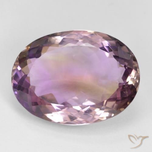 18.81ct طبيعي ثنائية اللون أميترين, بيضوي, VVS