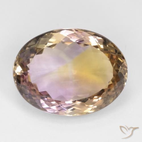19.19ct طبيعي ثنائية اللون أميترين, بيضوي, VVS