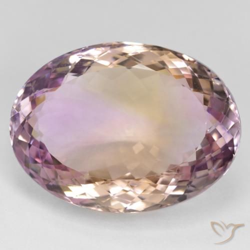 34.37ct طبيعي ثنائية اللون أميترين, بيضوي, VVS