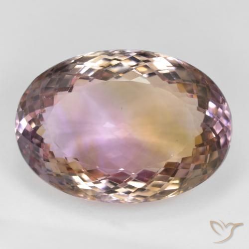 36.45ct طبيعي ثنائية اللون أميترين, بيضوي, VVS-VS