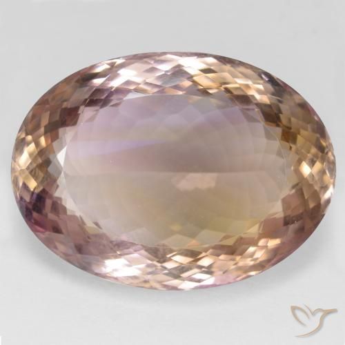 49.30ct طبيعي ثنائية اللون أميترين, بيضوي, VVS