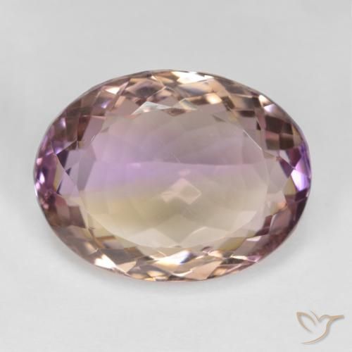 16.92ct طبيعي ثنائية اللون أميترين, بيضوي, قليلا جدا