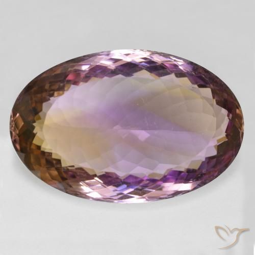 38.32ct طبيعي ثنائية اللون أميترين, بيضوي, قليلا جدا