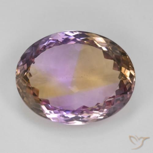 26.51ct طبيعي ثنائية اللون أميترين, بيضوي, قليلا جدا