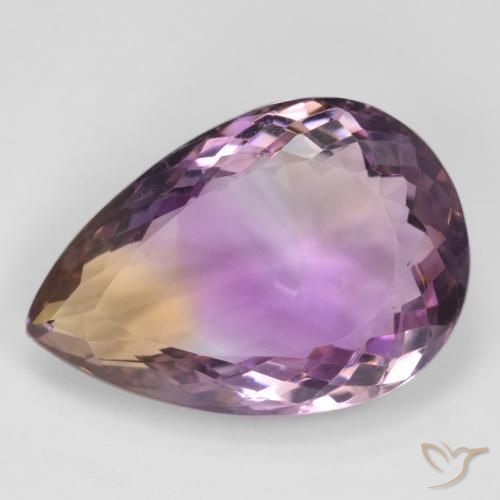 19.64ct طبيعي ثنائية اللون أميترين, شكل الكمثرى, VVS-VS