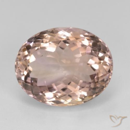 15.90ct طبيعي ثنائية اللون أميترين, بيضوي, قليلا جدا
